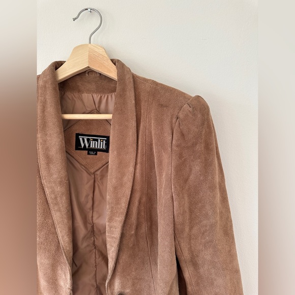 Vintage Winlit Suede Leather Blazer Jacket - Picture 4 of 15